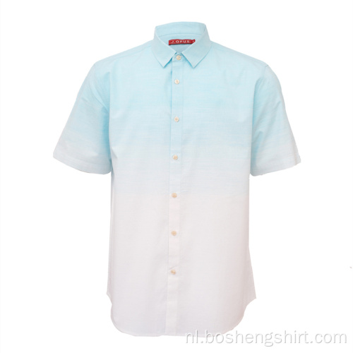 Aangepaste blauwe casual shirts met korte mouwen